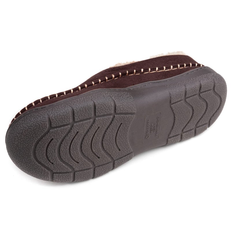 Zigzagger Men's Slip On Moccasin Slippers, Indoor/Outdoor Warm Fuzzy Comfy House Shoes, Fluffy Wide Loafer Slippers,Coffee, 7-8 D(M) US - Image 4